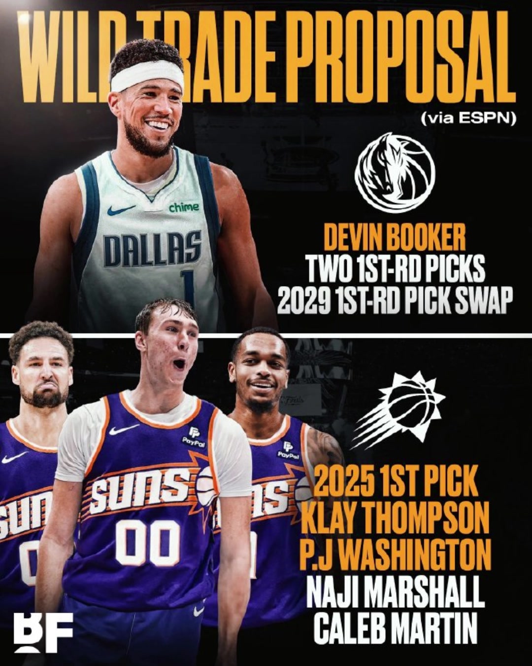 有搞頭美媒交易方案獨(dú)行俠出狀元簽克萊PJ從太陽(yáng)換來(lái)布克