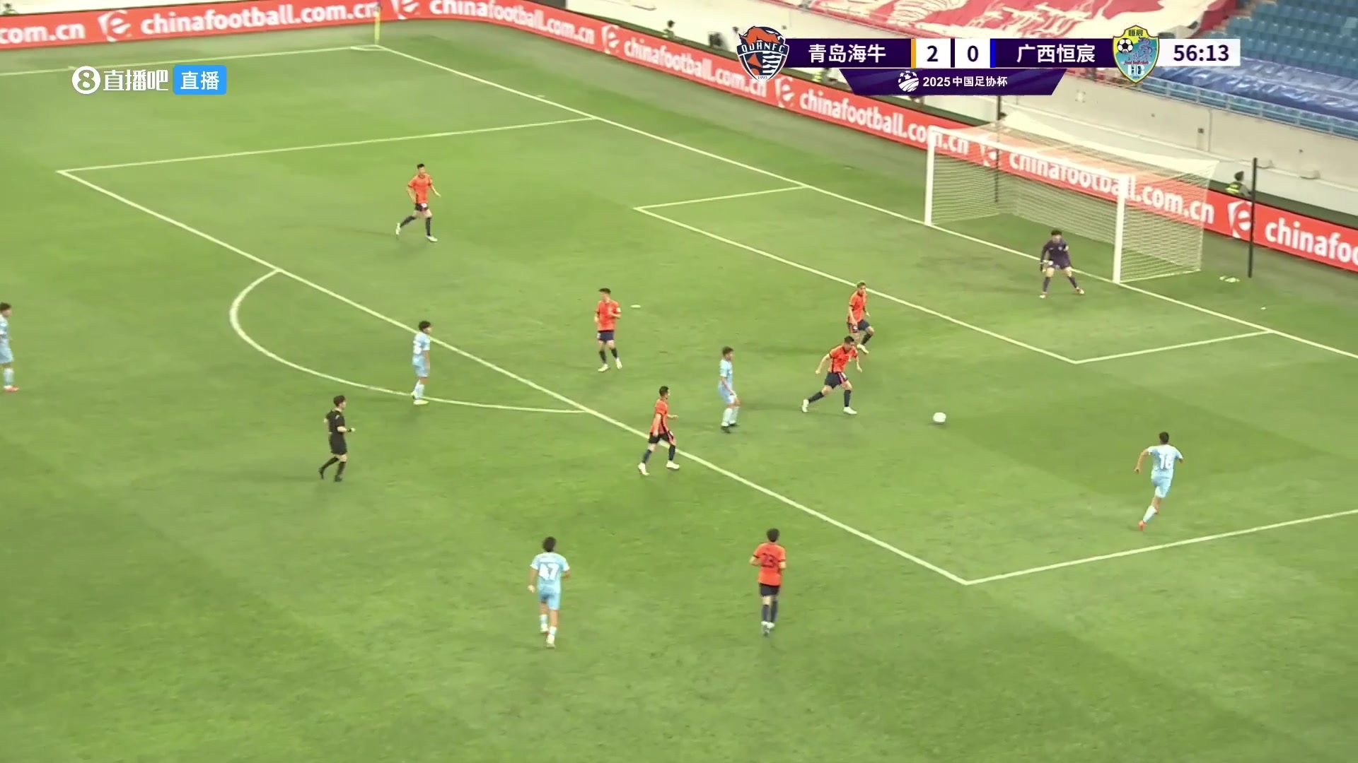 廣西恒宸1-2扳回一球紀(jì)鑫龍門前勁射破門