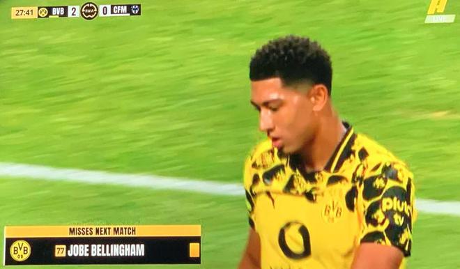 小貝林黃牌停賽，多特晉級則無緣皇馬比賽。