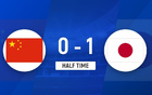 半場戰(zhàn)罷，帥惟浩錯失良機，國少隊0-1落后日本隊。