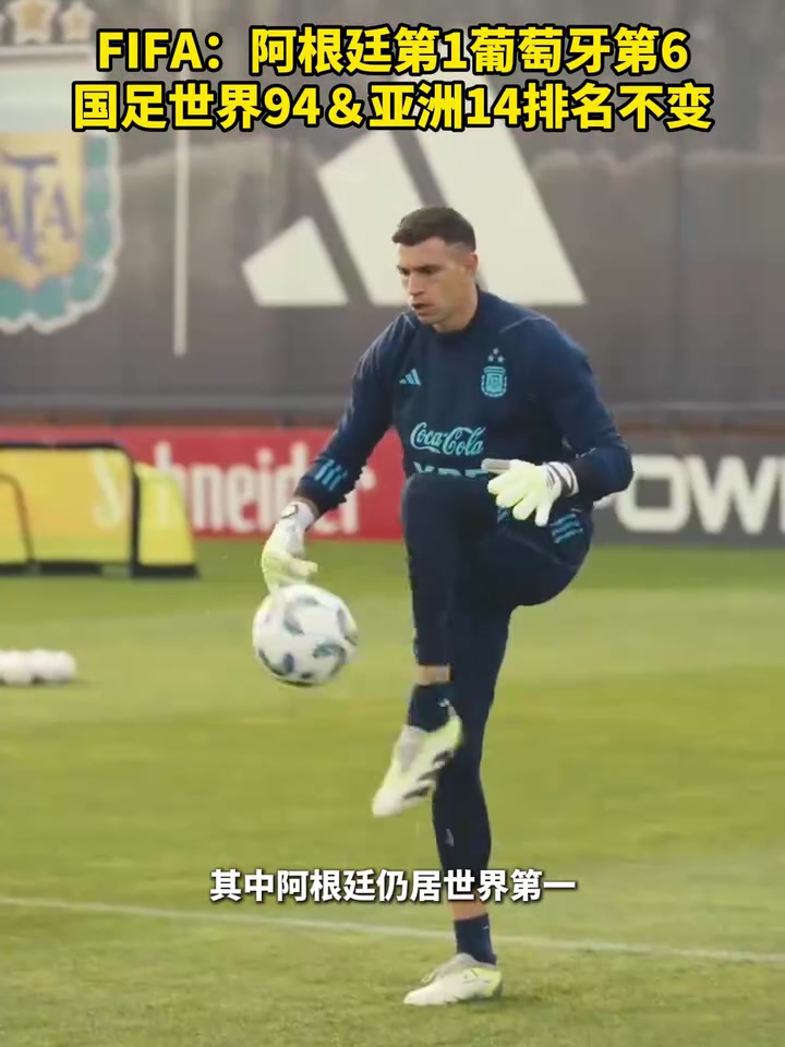 FIFA阿根廷1葡萄牙6國足94亞洲14排名不變