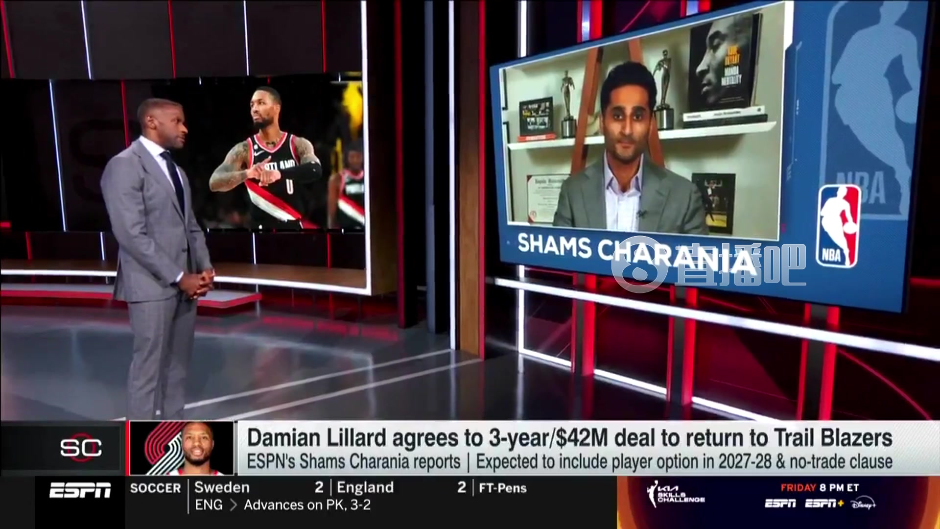 屆時(shí)楊瀚森二年級(jí)名記利拉德要一整年來恢復(fù)26-27賽季復(fù)出