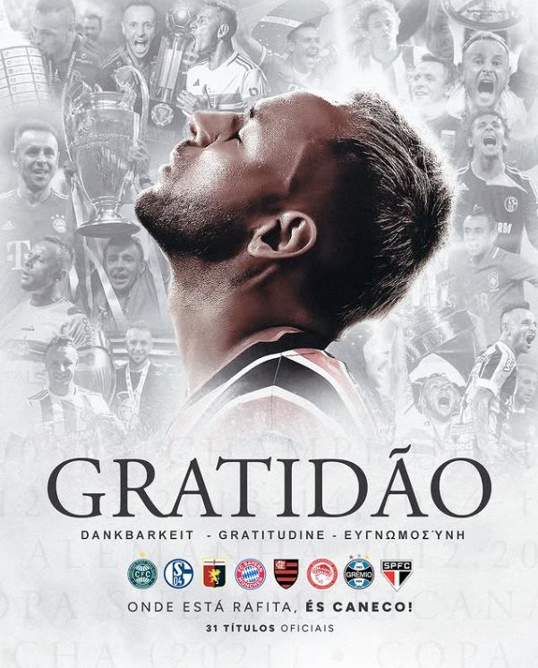 官方：拉菲尼亞39歲退役，拜仁后衛(wèi)，七德甲冠軍得主。