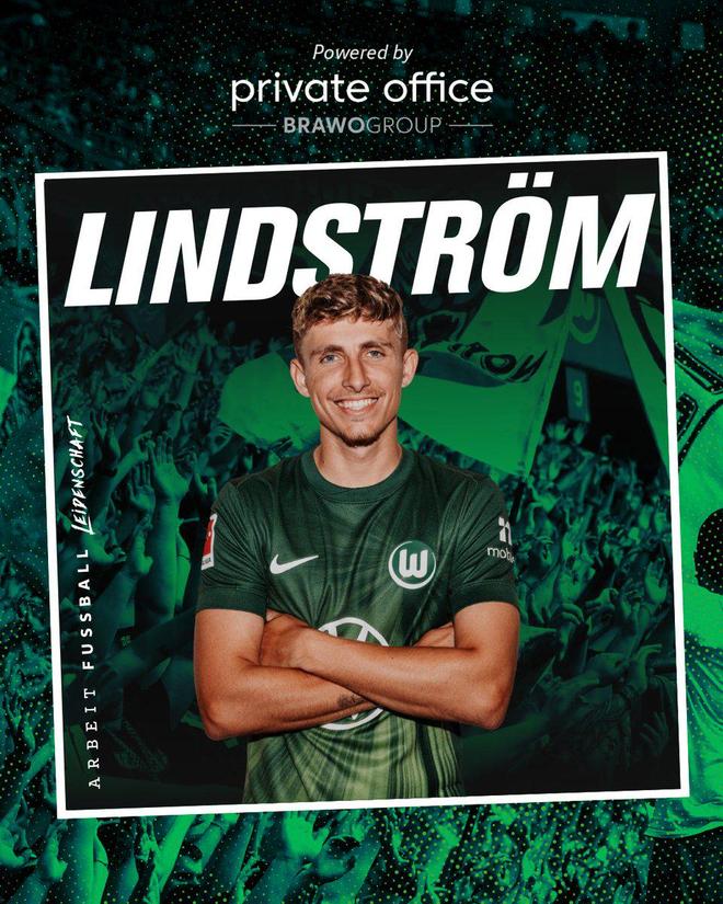 官方簽下林德斯特羅姆，沃爾夫斯堡租借自那不勒斯。