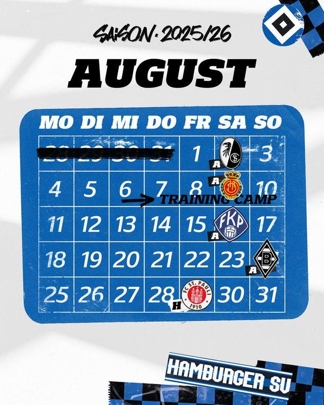 漢堡8月賽程，新季期待，德甲就緒！