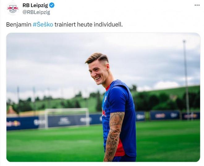 萊比錫官方發(fā)布塞斯科訓(xùn)練照，無視轉(zhuǎn)會傳聞。