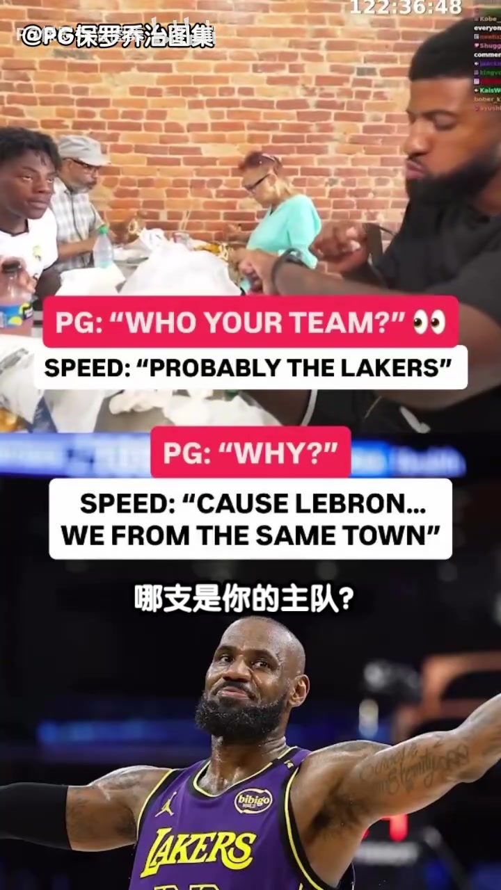 喬治詢問NBA主隊甲亢哥可能是湖人吧因為有詹姆斯