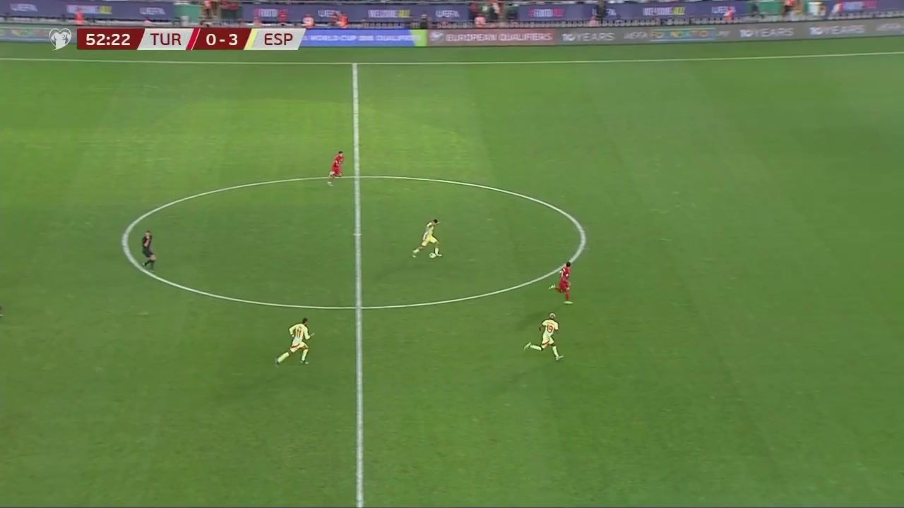 亞馬爾禁區(qū)內(nèi)妙傳送助攻費蘭跟進(jìn)抽射破門西班牙4-0土耳其