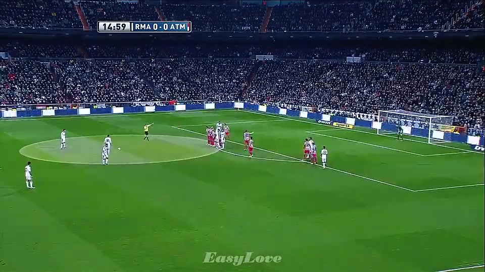 毫不講理名場(chǎng)面C羅任意球擊穿庫(kù)爾圖瓦卡西一臉不可思議