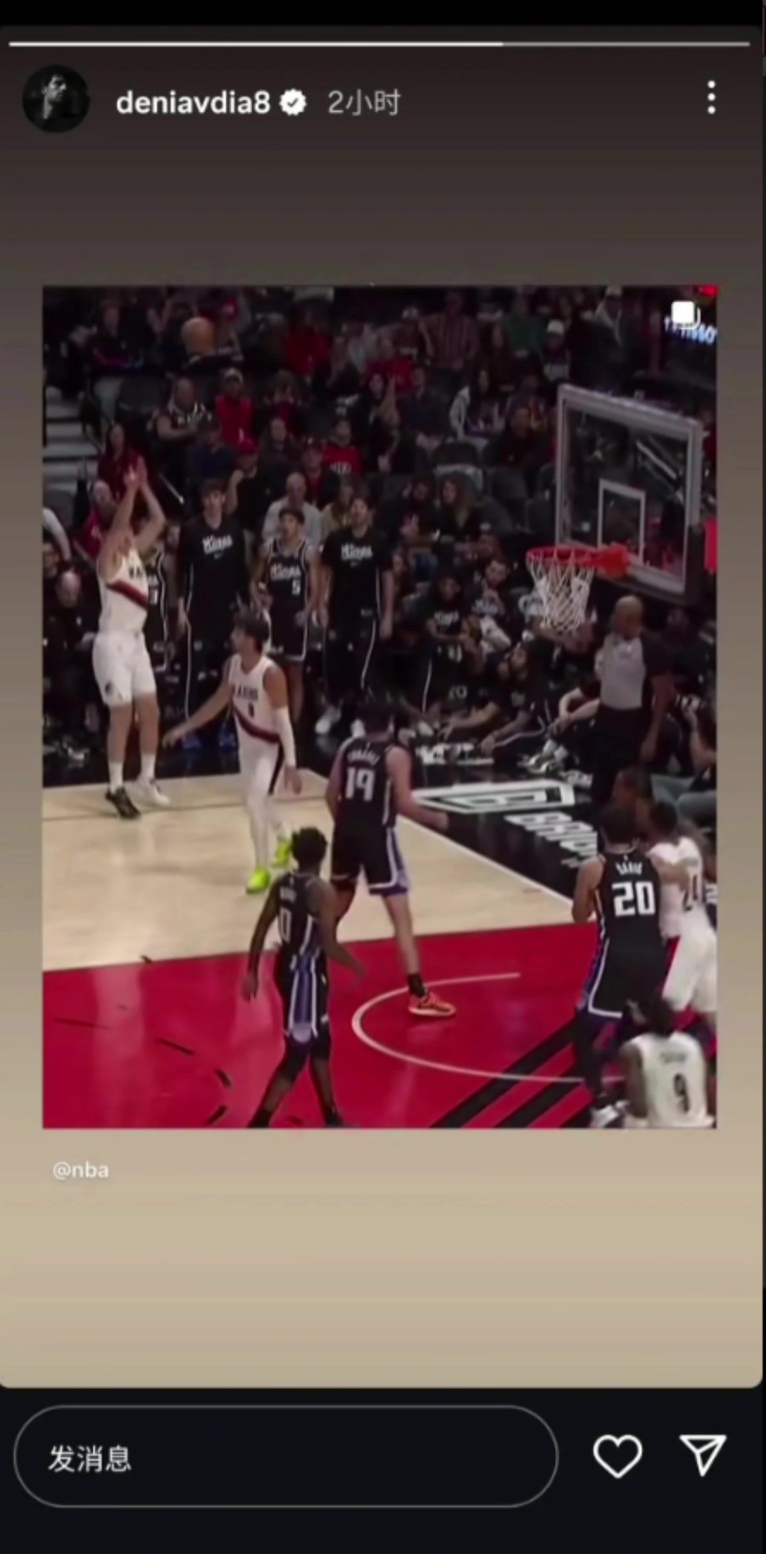 路走寬了阿夫迪亞幾個月不發(fā)動態(tài)今天社媒曬出自己助攻楊瀚森三分