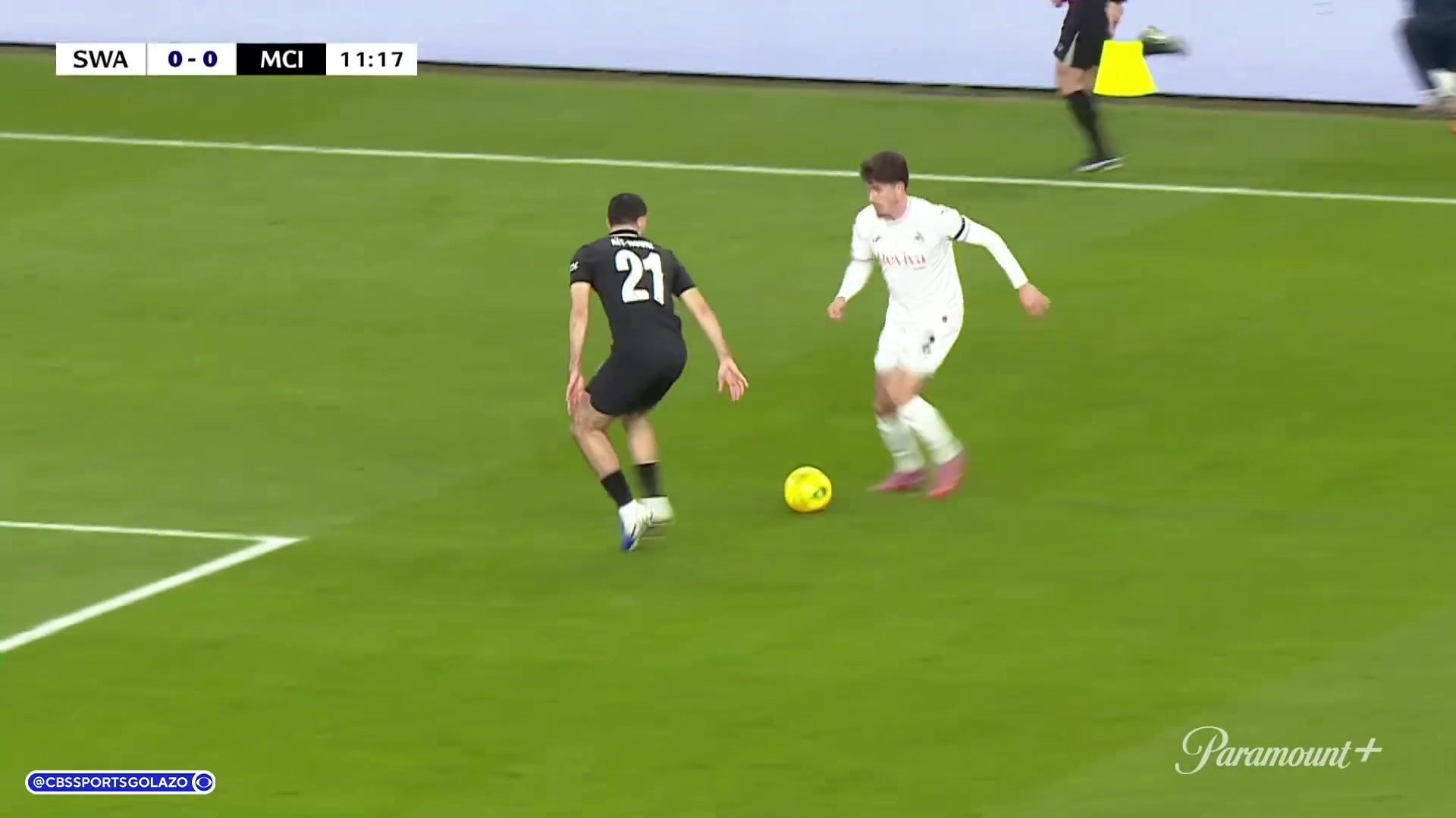 曼城落后佛朗哥兜射死角中柱破門特拉福德飛撲無(wú)能為力